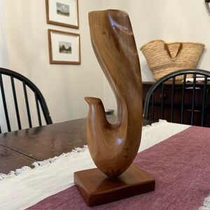 SOLD Vintage midcentury wooden bird sculpture